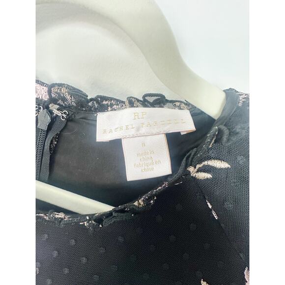 Rachel Parcell Black and Pink Floral Tiered Ruffle Dress Size S - Picture 10 of 10